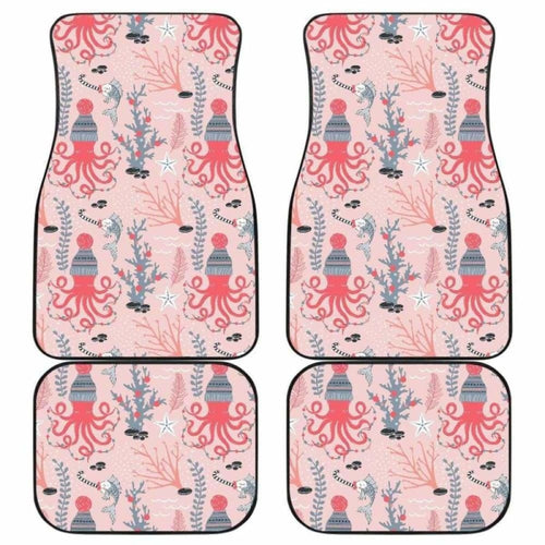 Octopus Winter Hat Garland Fish Candy Seaweed Coral Starfish Front And Back Car Mats