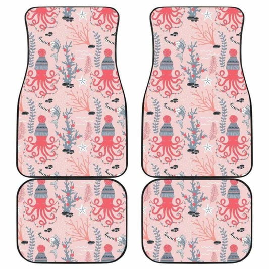 Octopus Winter Hat Garland Fish Candy Seaweed Coral Starfish Front And Back Car Mats