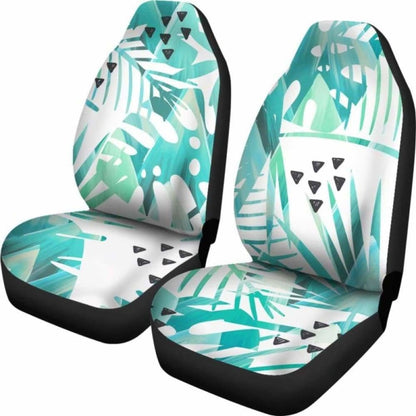Teal Leaves Car Seat Covers