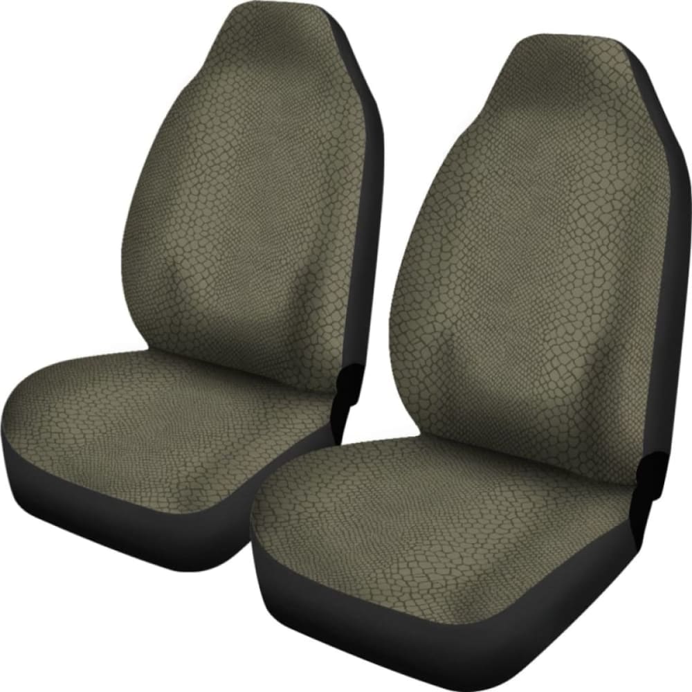 Olive Green Reptile Lizard Skin Car Seat Covers