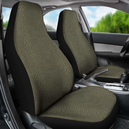 Olive Green Reptile Lizard Skin Car Seat Covers