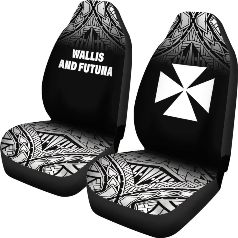 Wallis And Futuna Polynesian Car Seat Covers - Black Fog -