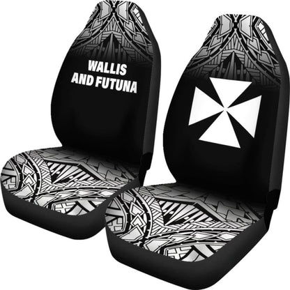 Wallis And Futuna Polynesian Car Seat Covers - Black Fog -