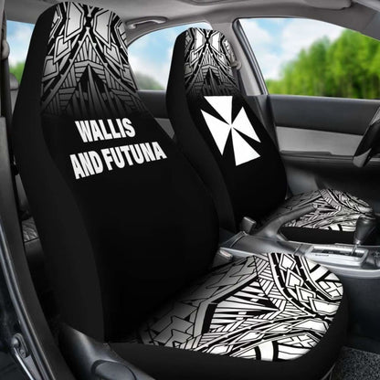 Wallis And Futuna Polynesian Car Seat Covers - Black Fog -
