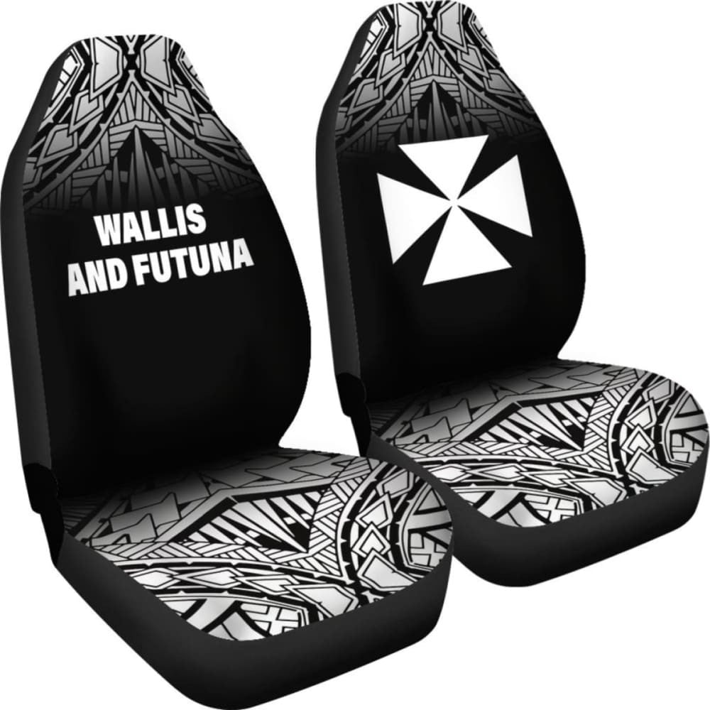 Wallis And Futuna Polynesian Car Seat Covers - Black Fog -