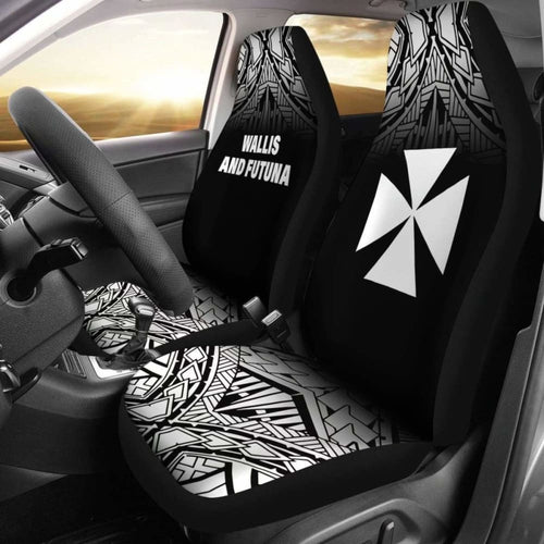 Wallis And Futuna Polynesian Car Seat Covers - Black Fog -