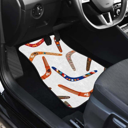 Boomerang Australian Aboriginal Ornament Pattern Front And Back Car Mats