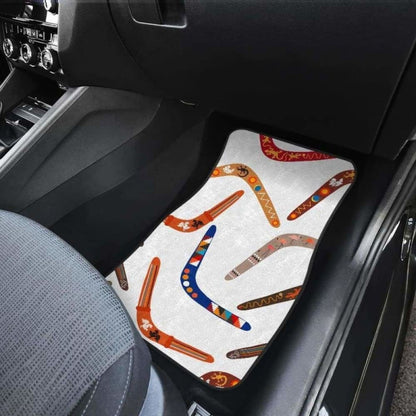 Boomerang Australian Aboriginal Ornament Pattern Front And Back Car Mats