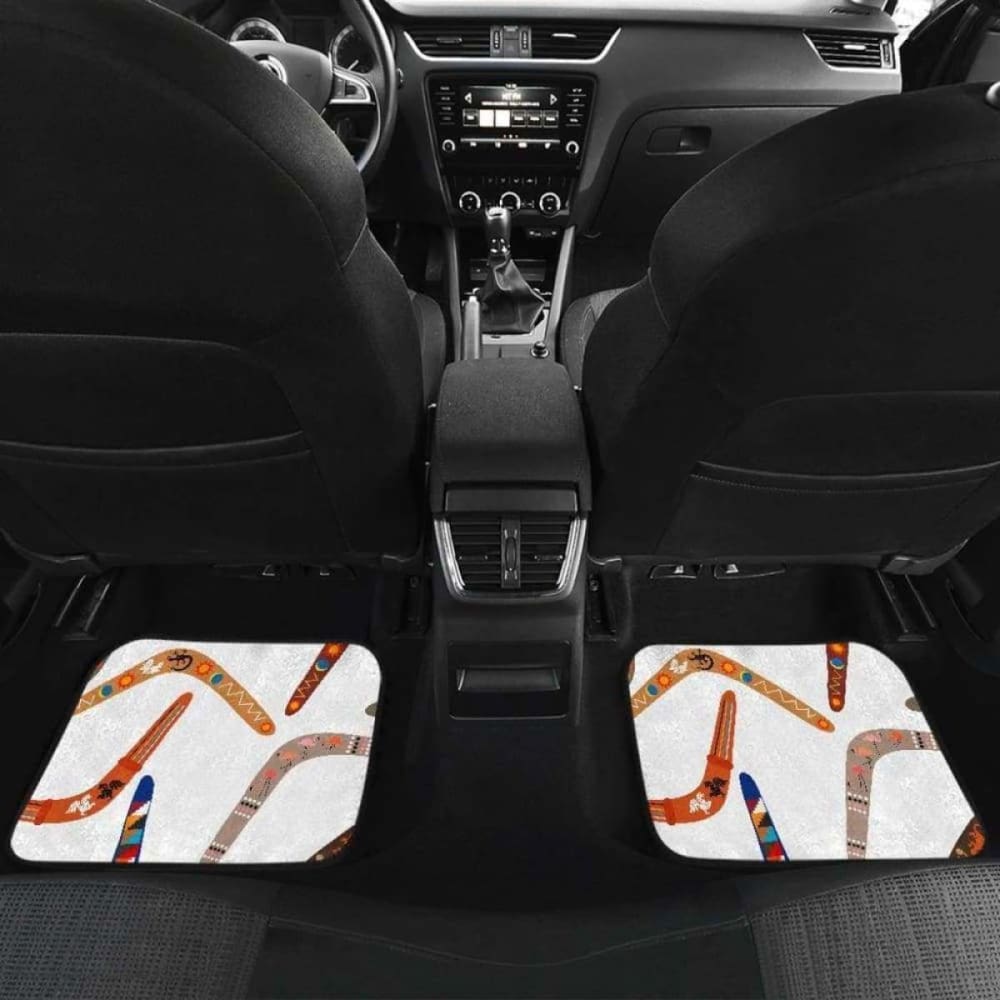 Boomerang Australian Aboriginal Ornament Pattern Front And Back Car Mats