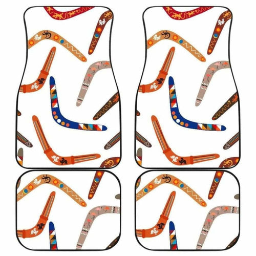 Boomerang Australian Aboriginal Ornament Pattern Front And Back Car Mats