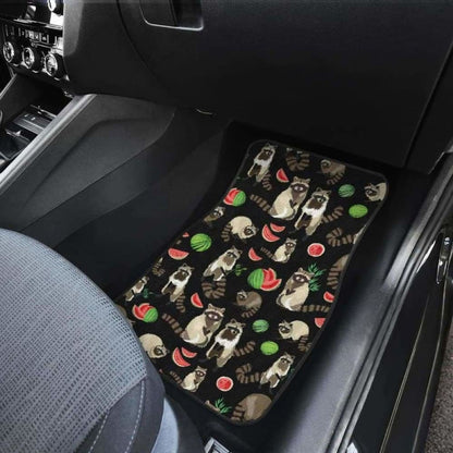 Raccoon Watermelon Pattern Front And Back Car Mats