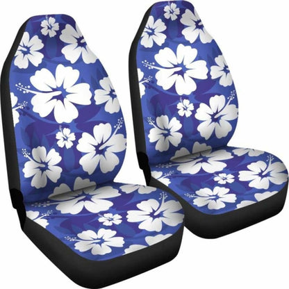 Blue Aloha Flowers Car Seat Covers