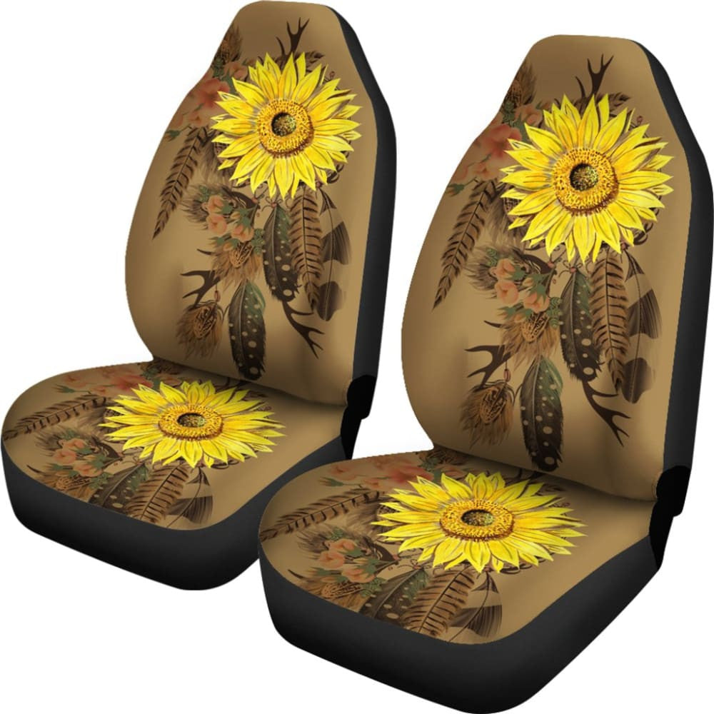 Sunflower Native American Dreamcatcher Car Seat Covers