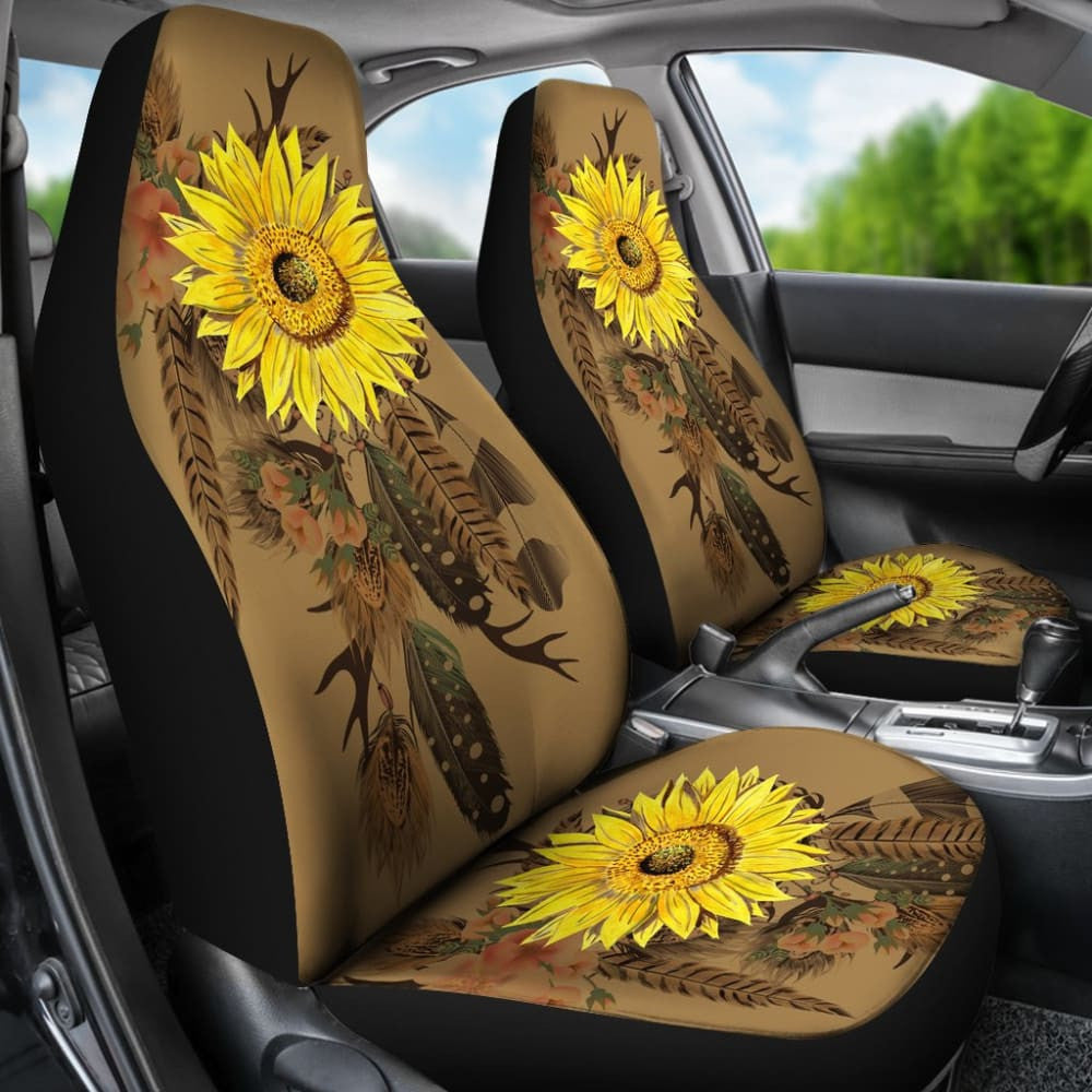 Sunflower Native American Dreamcatcher Car Seat Covers