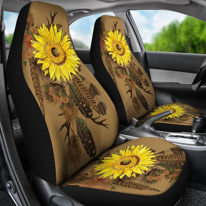 Sunflower Native American Dreamcatcher Car Seat Covers