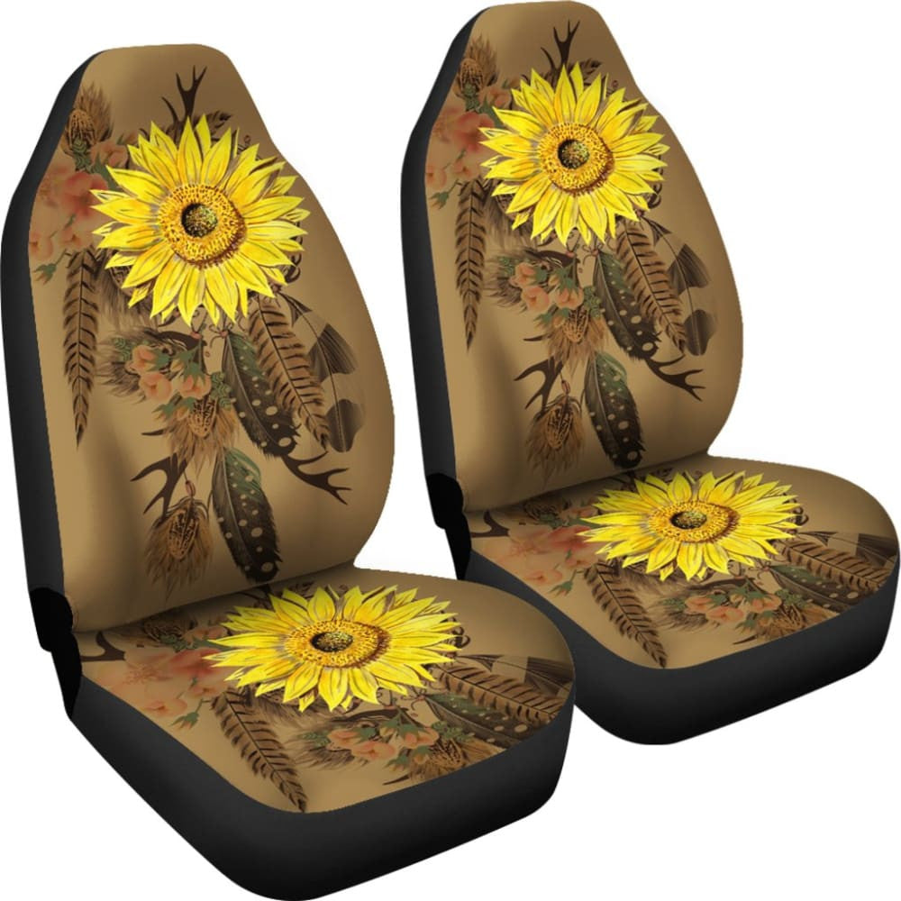Sunflower Native American Dreamcatcher Car Seat Covers