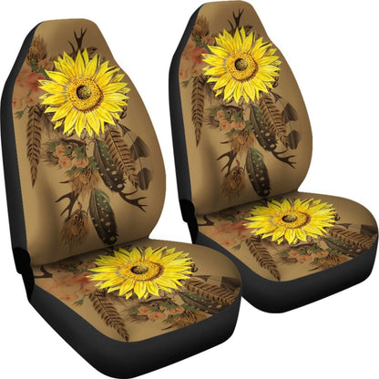 Sunflower Native American Dreamcatcher Car Seat Covers