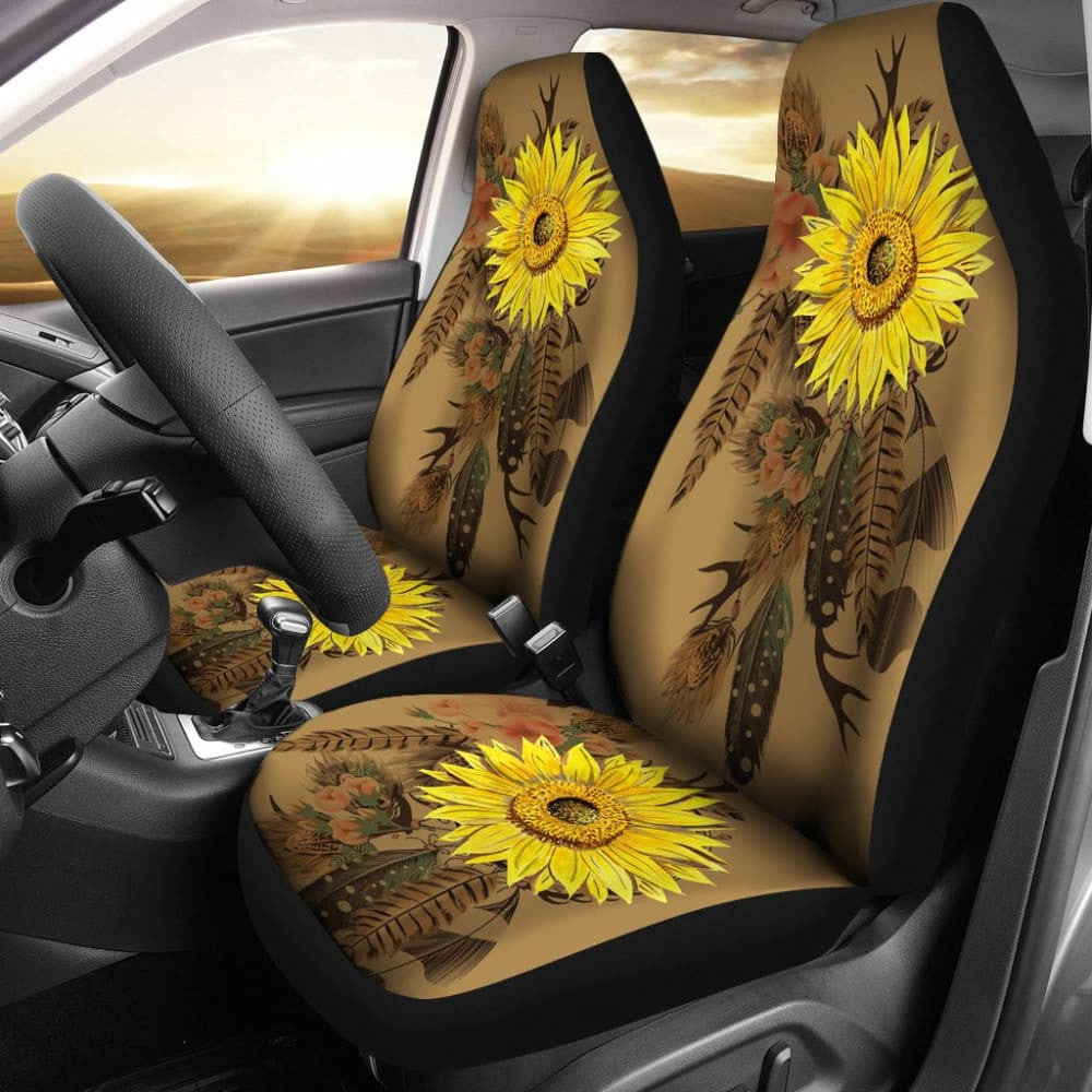 Sunflower Native American Dreamcatcher Car Seat Covers