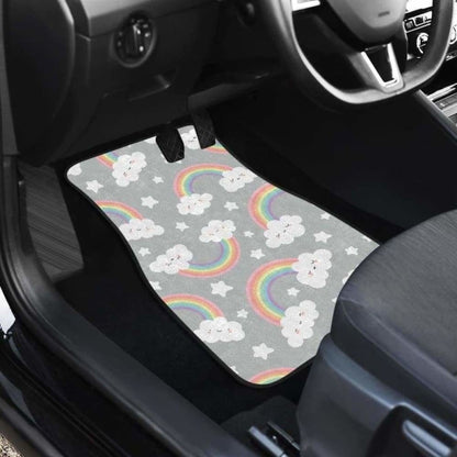 Cute Rainbow Clound Star Pattern Front And Back Car Mats