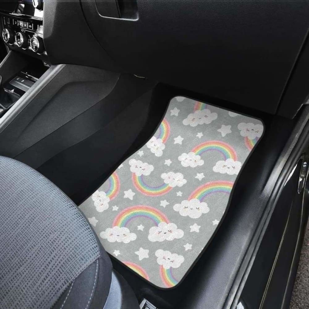 Cute Rainbow Clound Star Pattern Front And Back Car Mats