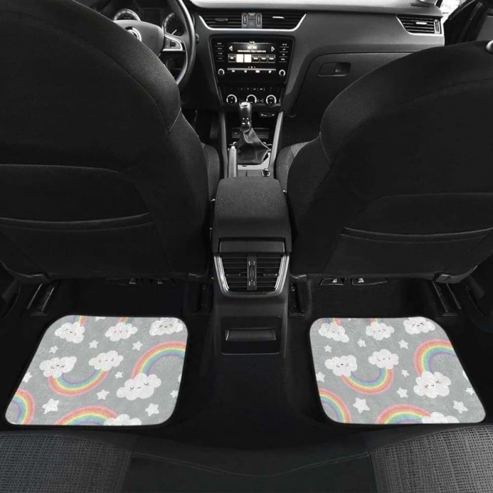 Cute Rainbow Clound Star Pattern Front And Back Car Mats