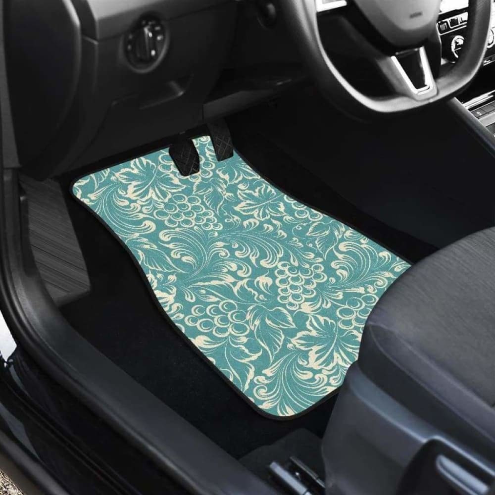 Classic Hand Drawn Grape Pattern Front And Back Car Mats