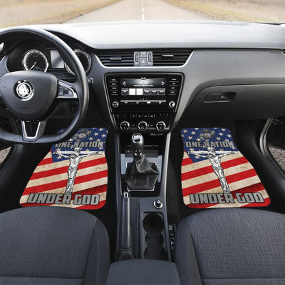 One Nation Under God American Flag Car Floor Mats Patriot Day