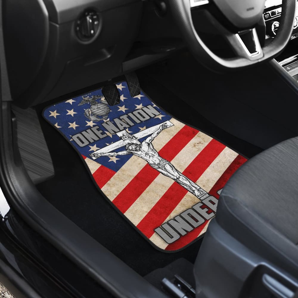 One Nation Under God American Flag Car Floor Mats Patriot Day