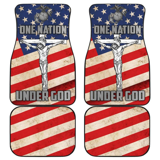 One Nation Under God American Flag Car Floor Mats Patriot Day