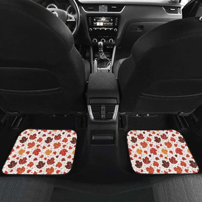 Colorful Maple Leaf Pattern Front And Back Car Mats
