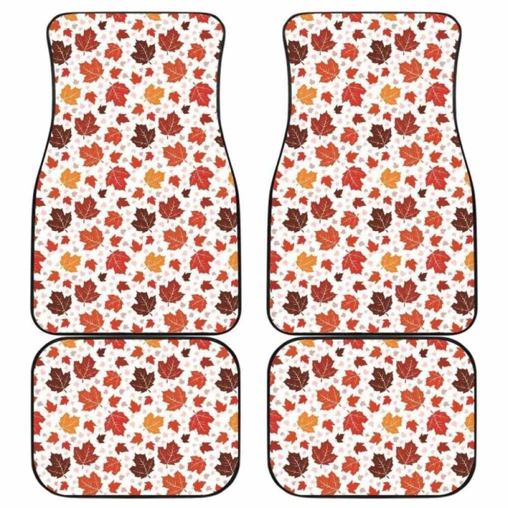 Colorful Maple Leaf Pattern Front And Back Car Mats