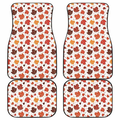 Colorful Maple Leaf Pattern Front And Back Car Mats