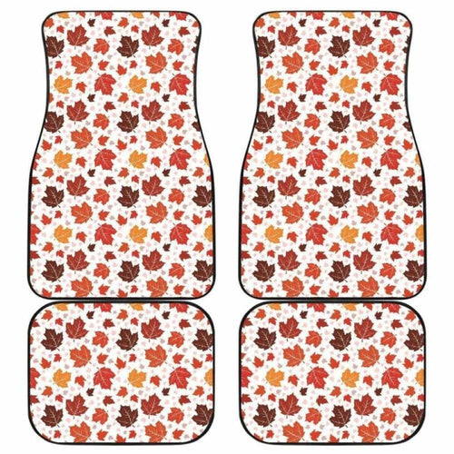 Colorful Maple Leaf Pattern Front And Back Car Mats