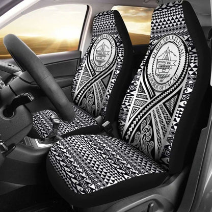 Palau Car Seat Cover - Palau Seal Polynesian Tattoo Black -