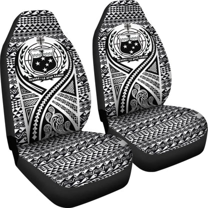 Samoa Car Seat Cover - Samoa Coat Of Arms Polynesian Tattoo Black -