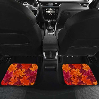 Autumn Maple Leaf Pattern Front And Back Car Mats