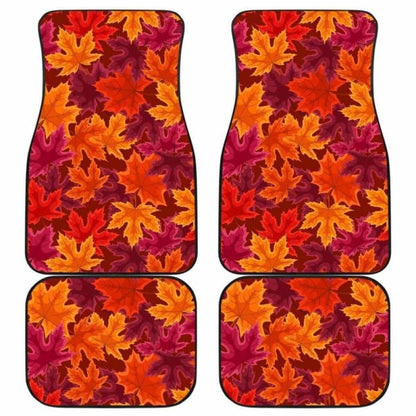 Autumn Maple Leaf Pattern Front And Back Car Mats