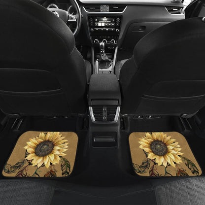 Sunflower Printed Pattern Integrated Native American Dreamcatcher Car Floor Mats