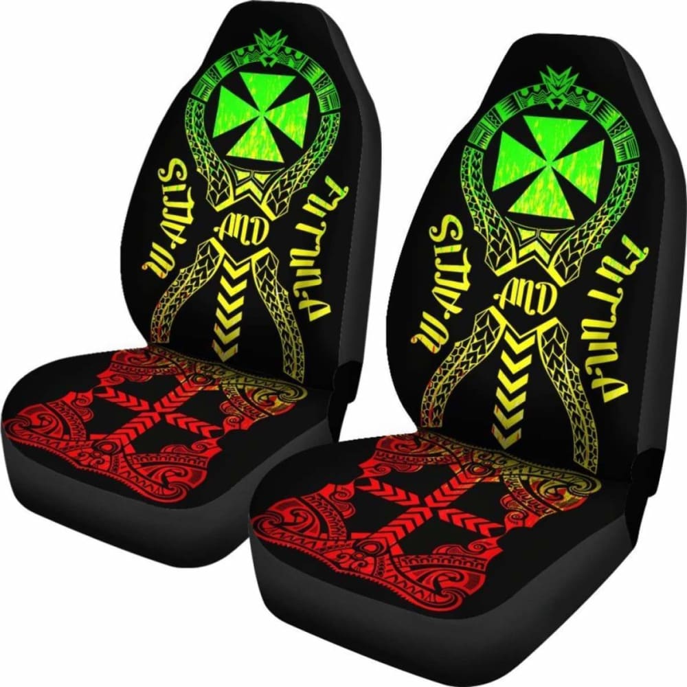 Wallis And Futuna Car Seat Covers Polynesian Tribal Reggae
