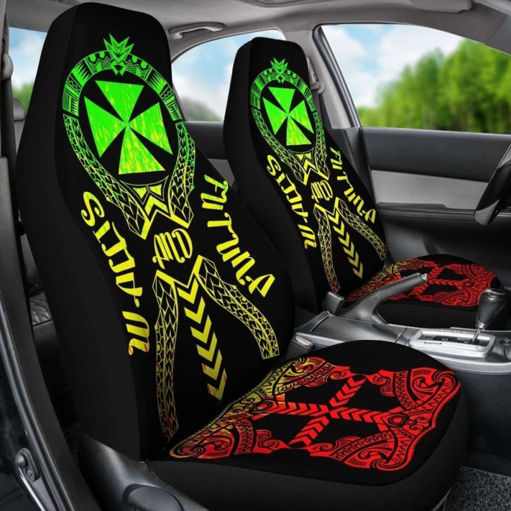 Wallis And Futuna Car Seat Covers Polynesian Tribal Reggae