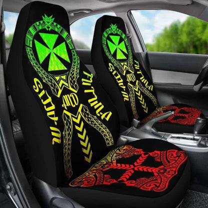 Wallis And Futuna Car Seat Covers Polynesian Tribal Reggae