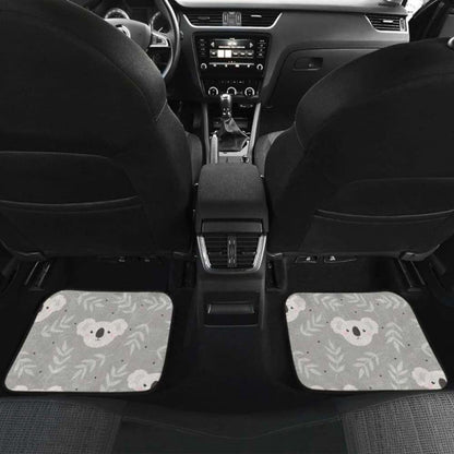 Cute Koala Leaves Pattern Front And Back Car Mats