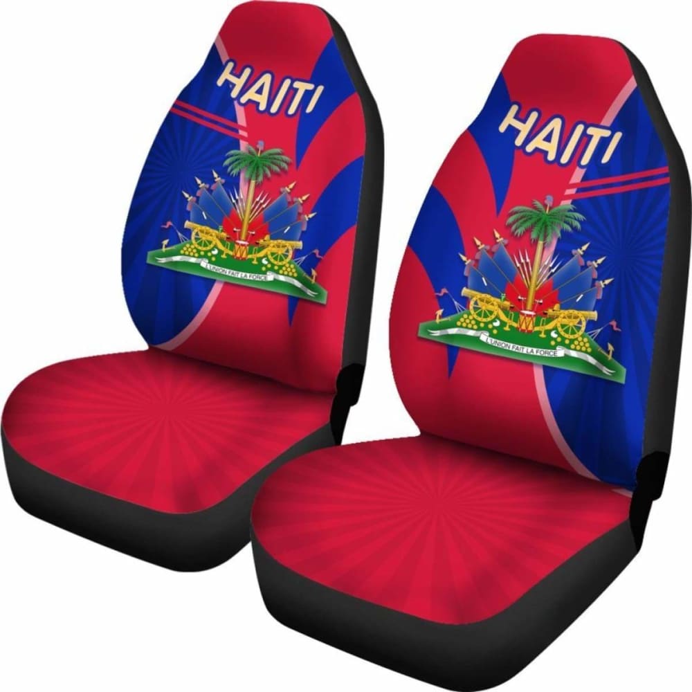 Coat Of Arms Haiti Car Seat Covers Circle Stripes