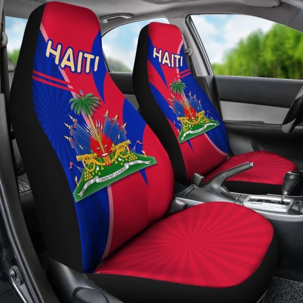 Coat Of Arms Haiti Car Seat Covers Circle Stripes