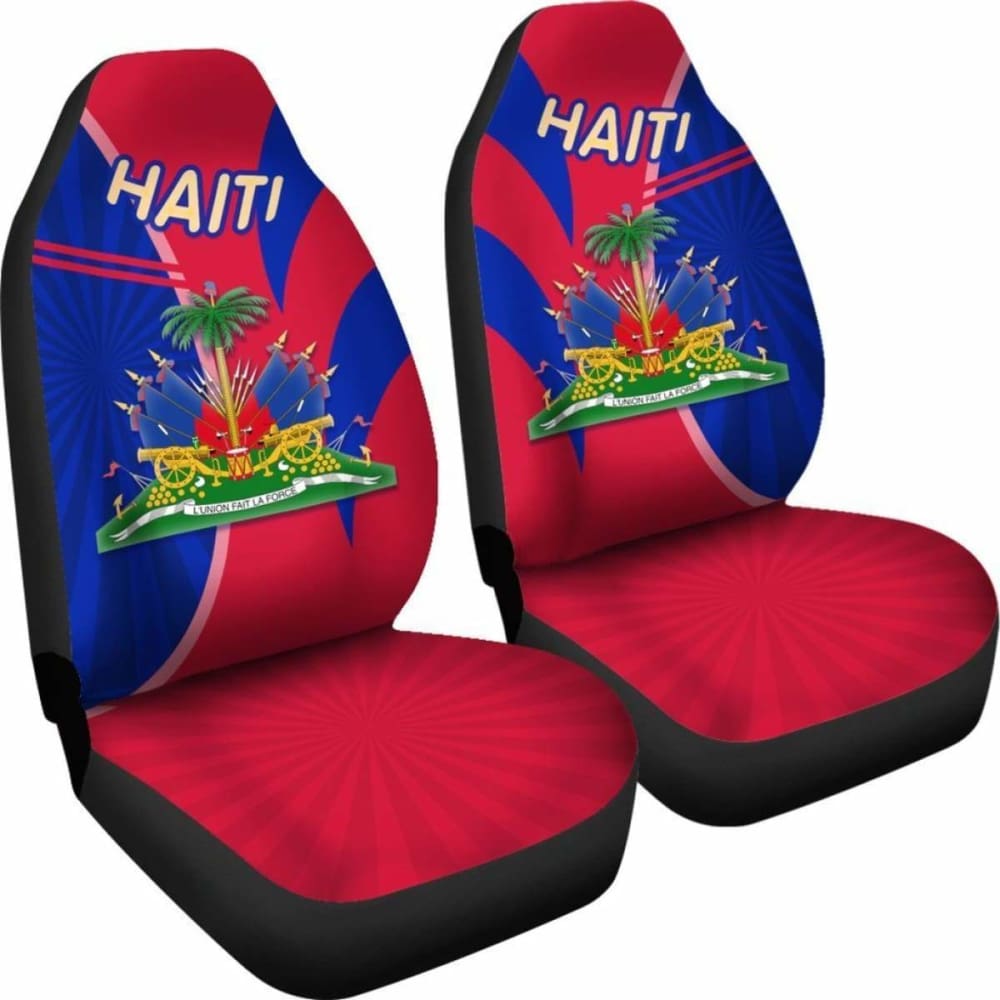 Coat Of Arms Haiti Car Seat Covers Circle Stripes