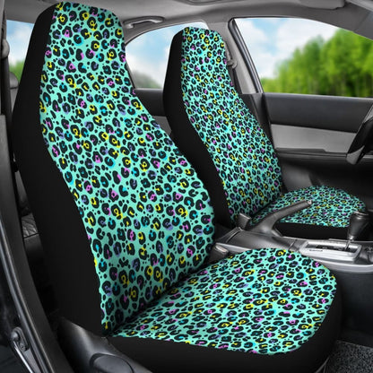 Turquoise Leopard Skin Print Car Seat Covers