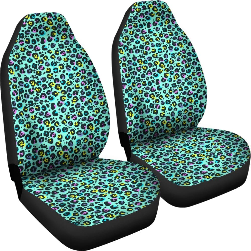 Turquoise Leopard Skin Print Car Seat Covers