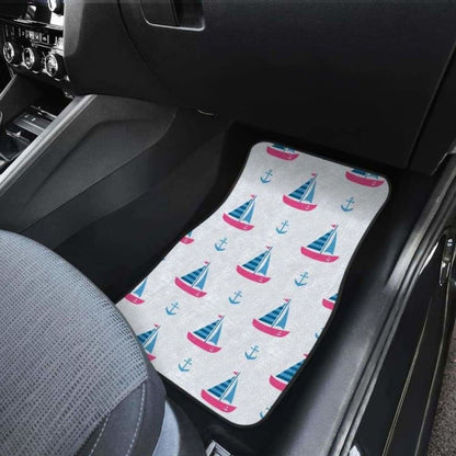 Sailboat Anchor Pattern Front And Back Car Mats