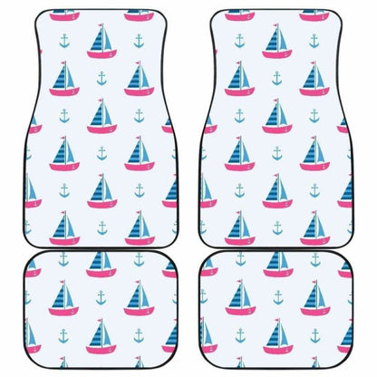Sailboat Anchor Pattern Front And Back Car Mats