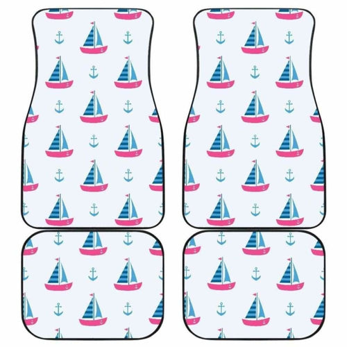 Sailboat Anchor Pattern Front And Back Car Mats
